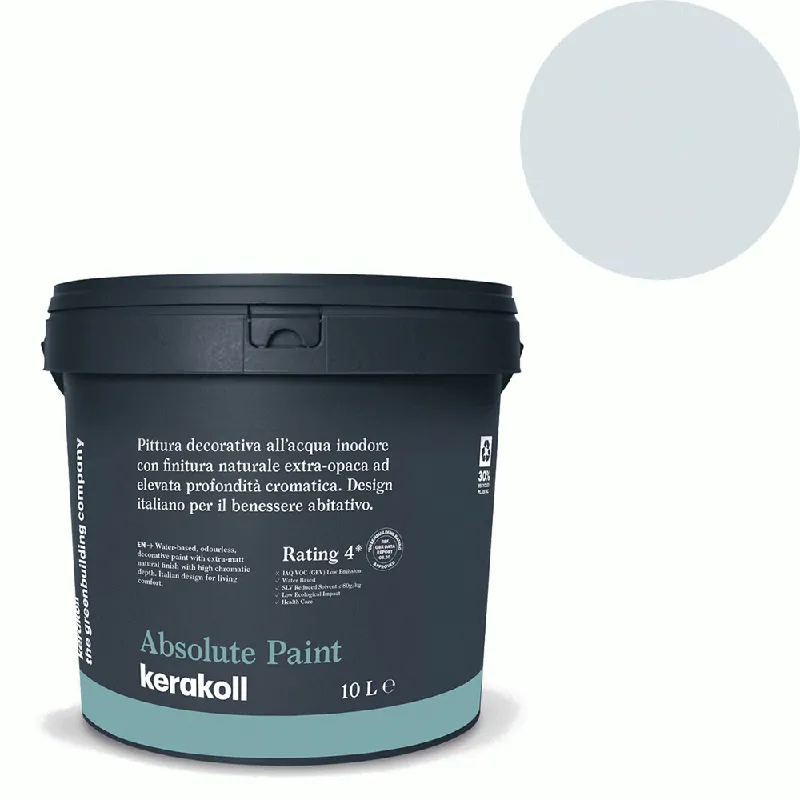 Tijdelijk Beschikbaar Kerakoll - Pitture Kerakoll Absolute Paint, Pittura decorativa all‘Acqua colore KK 23, gruppo Blu, confezione da 10 Lt - 38223