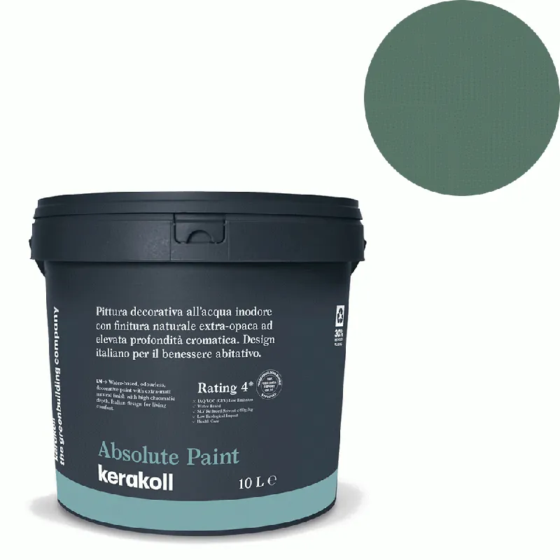 Uitverkoop Kerakoll - Pitture Kerakoll Absolute Paint, Pittura decorativa all‘Acqua colore KK 51, gruppo Verde, confezione da 4 Lt - 38051