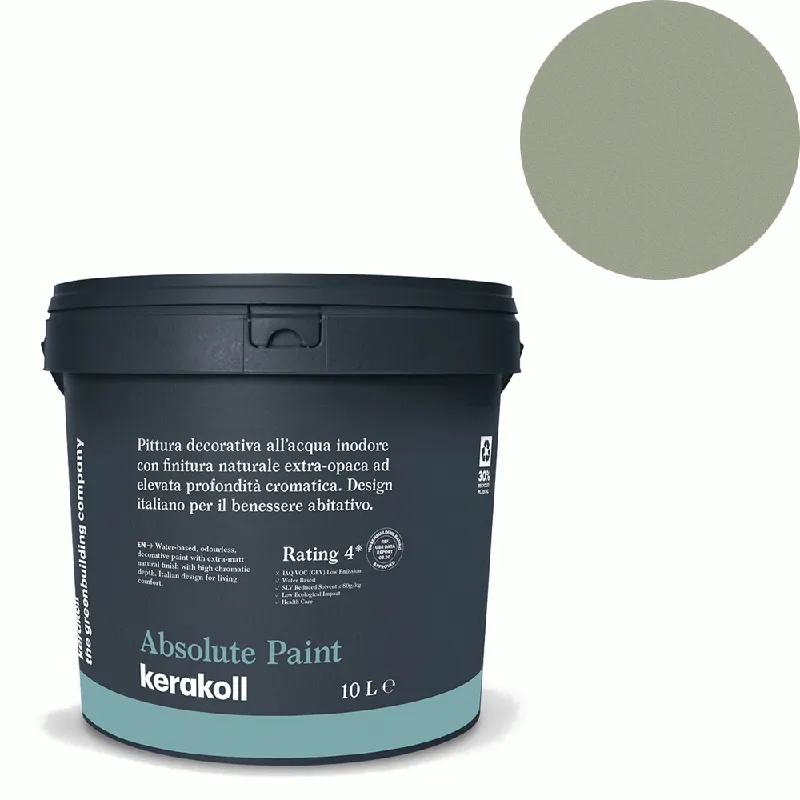 Bestel Nu Kerakoll - Pitture Kerakoll Absolute Paint, Pittura decorativa all‘Acqua colore KK 57, gruppo Verde, confezione da 4 Lt - 38057
