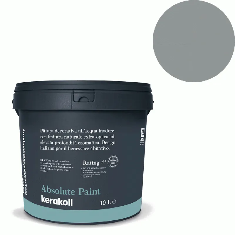 Actieprijs Kerakoll - Pitture Kerakoll Absolute Paint, Pittura decorativa all‘Acqua colore KK 7, gruppo Grigio, confezione da 4 Lt - 38007
