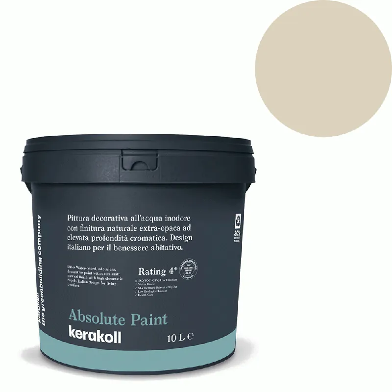 Weekendaanbieding Kerakoll - Pitture Kerakoll Absolute Paint, Pittura decorativa all‘Acqua colore KK 77, gruppo Beige, confezione da 4 Lt - 38077