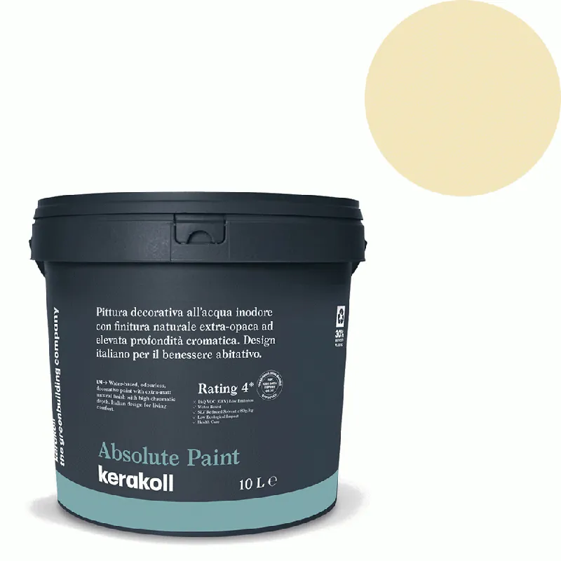 Beste Prijs Kerakoll - Pitture Kerakoll Absolute Paint, Pittura decorativa all‘Acqua colore KK 86, gruppo Giallo, confezione da 10 Lt - 38286