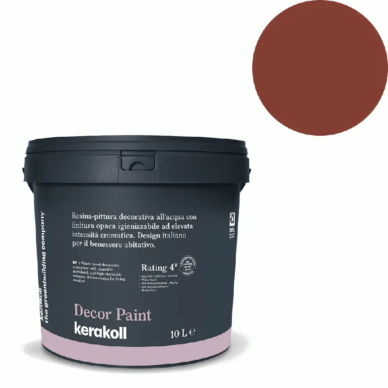 Aanbieding Kerakoll - Pitture Kerakoll Decor Paint, Resina-pittura decorativa all’acqua colore KK 104, gruppo Rosso, confezione da 10 Lt - 37504