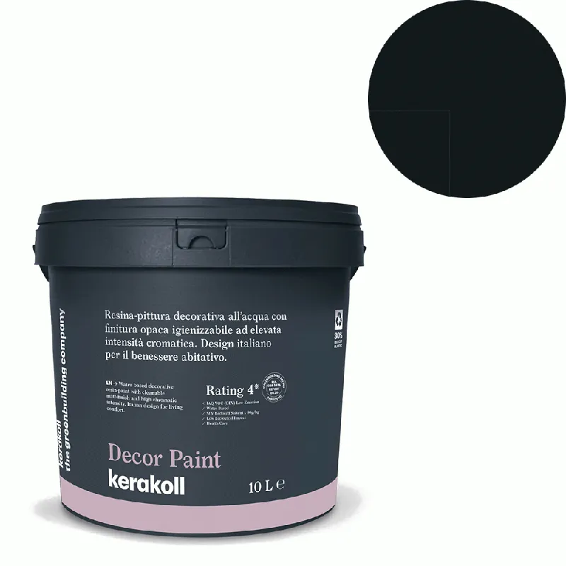 Aanbieding Kerakoll - Pitture Kerakoll Decor Paint, Resina-pittura decorativa all’acqua colore KK 12, gruppo Nero, confezione da 4 Lt - 37212