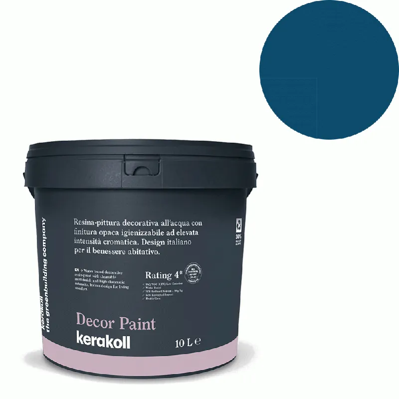 Tijdelijk Beschikbaar Kerakoll - Pitture Kerakoll Decor Paint, Resina-pittura decorativa all’acqua colore KK 31, gruppo Blu, confezione da 4 Lt - 37231