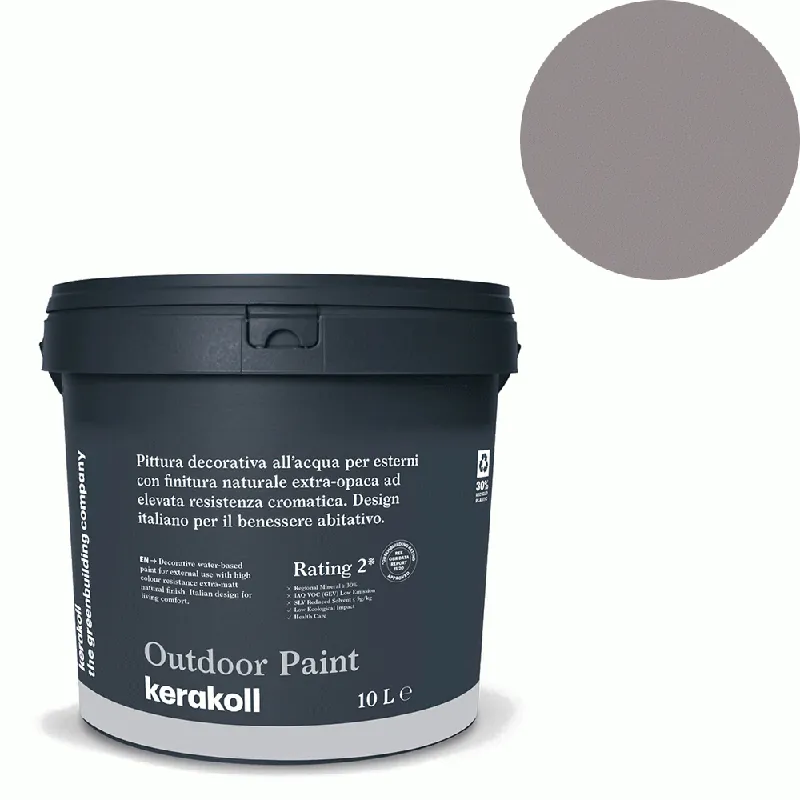 Weekendaanbieding Kerakoll - Pitture Kerakoll Outdoor Paint, Pittura decorativa all’acqua per esterni con finitura naturale colore KK 138, gruppo Viola, confezione da 10 Lt - 42138