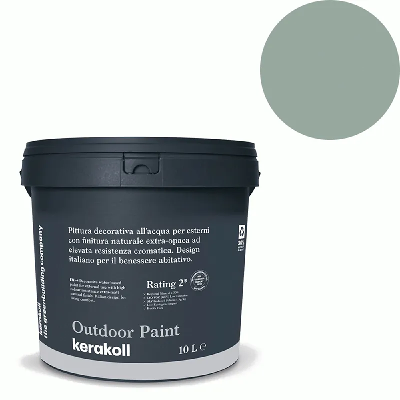 Bestel Nu Kerakoll - Pitture Kerakoll Outdoor Paint, Pittura decorativa all’acqua per esterni con finitura naturale colore KK 47, gruppo Verde, confezione da 4 Lt - 41447