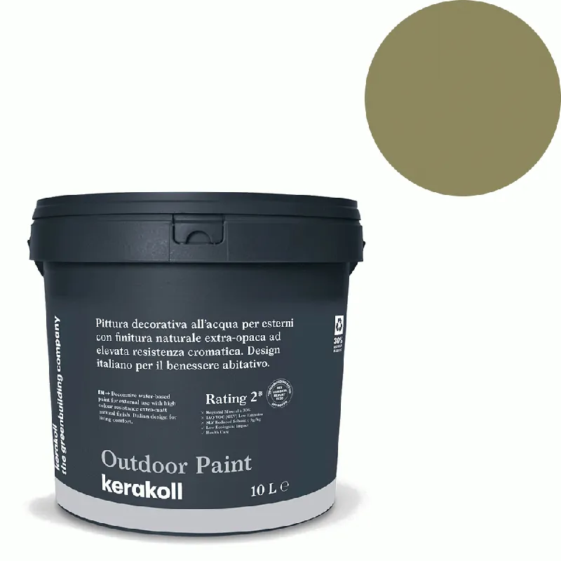 Actieprijs Kerakoll - Pitture Kerakoll Outdoor Paint, Pittura decorativa all’acqua per esterni con finitura naturale colore KK 60, gruppo Verde, confezione da 4 Lt - 41460