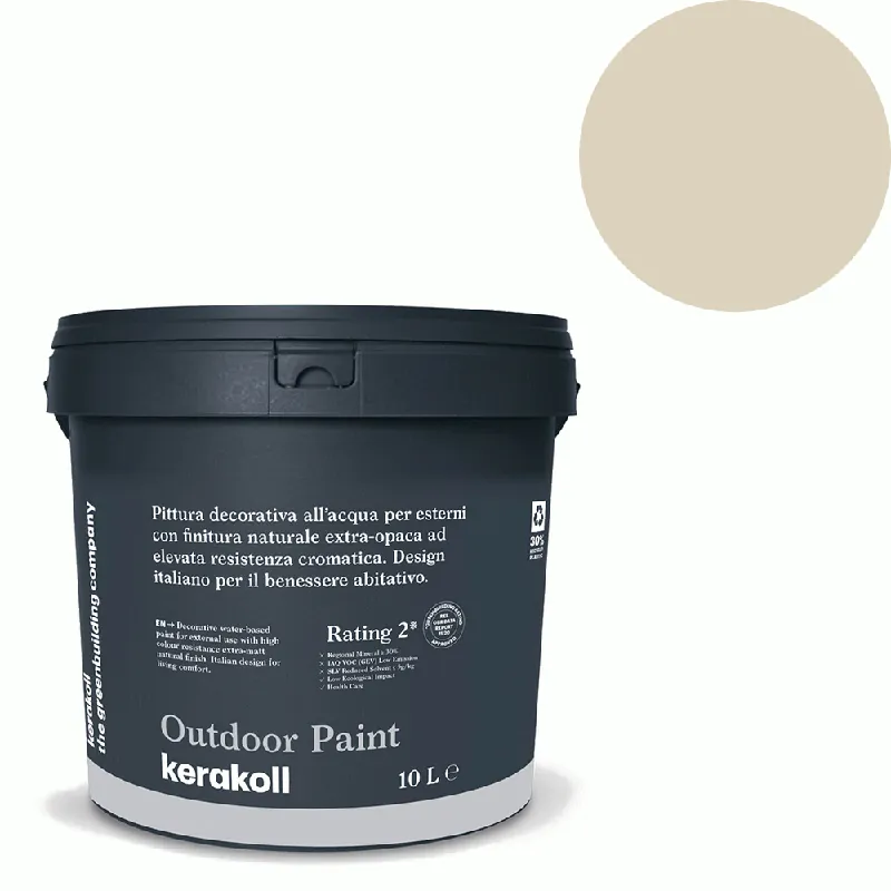 Bestel Nu Kerakoll - Pitture Kerakoll Outdoor Paint, Pittura decorativa all’acqua per esterni con finitura naturale colore KK 77, gruppo Beige, confezione da 4 Lt - 41477