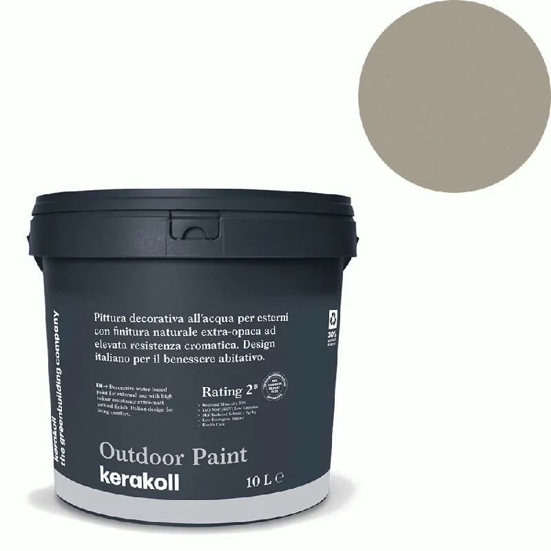 Beperkt Aanbod Kerakoll - Pitture Kerakoll Outdoor Paint, Pittura decorativa all’acqua per esterni con finitura naturale colore KK 80, gruppo Beige, confezione da 4 Lt - 41480