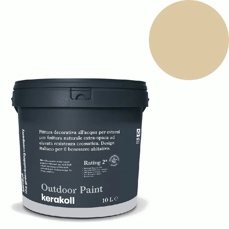 Actieprijs Kerakoll - Pitture Kerakoll Outdoor Paint, Pittura decorativa all’acqua per esterni con finitura naturale colore KK 89, gruppo Beige, confezione da 4 Lt - 41489