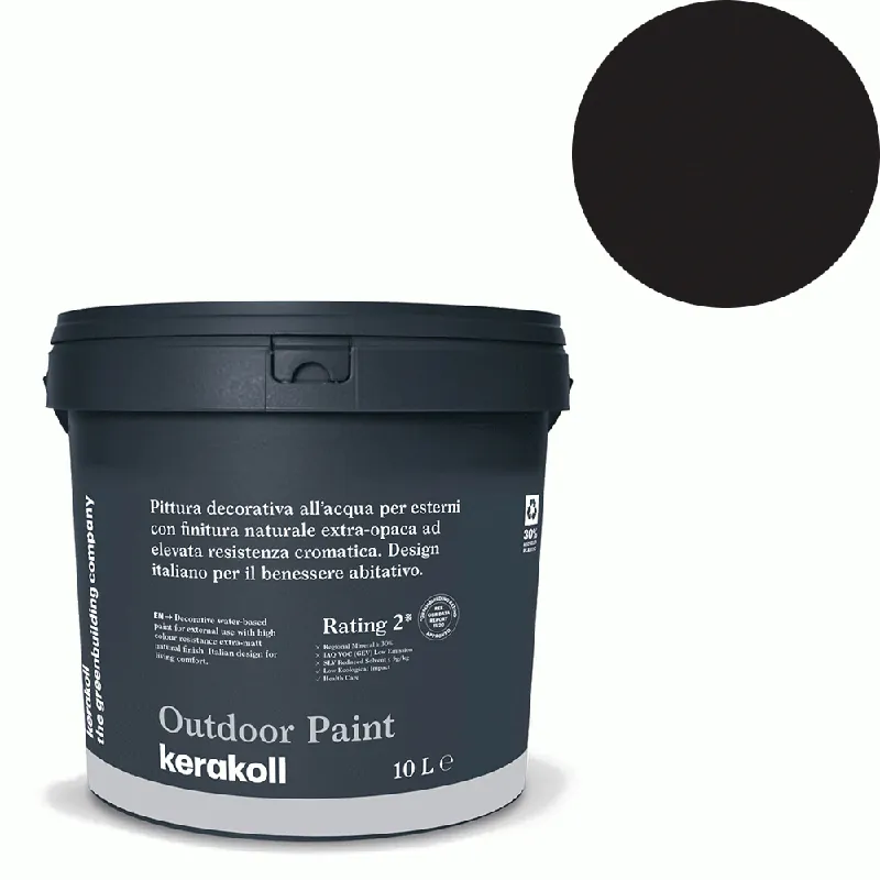 Actieprijs Kerakoll - Pitture Kerakoll Outdoor Paint, Pittura decorativa all’acqua per esterni con finitura naturale colore KK 95, gruppo Nero, confezione da 4 Lt - 41495