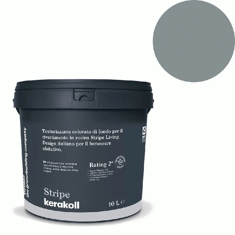 Tijdelijk Beschikbaar Kerakoll - Pitture Kerakoll Stripe Living, Rivestimento in resina all’acqua colore KK 19, gruppo Grigio, confezione da 5 Mq - 43219