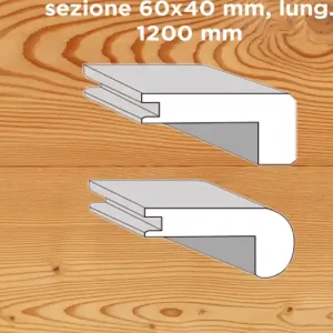Aanbieding Unikolegno - Profilo scale angolo retto, essenza Larice, finitura EVO spazzolato verniciato all‘acqua, sezione 60x40 mm, lung. 1200 mm) - PRLARSPEVLAR3MYL8