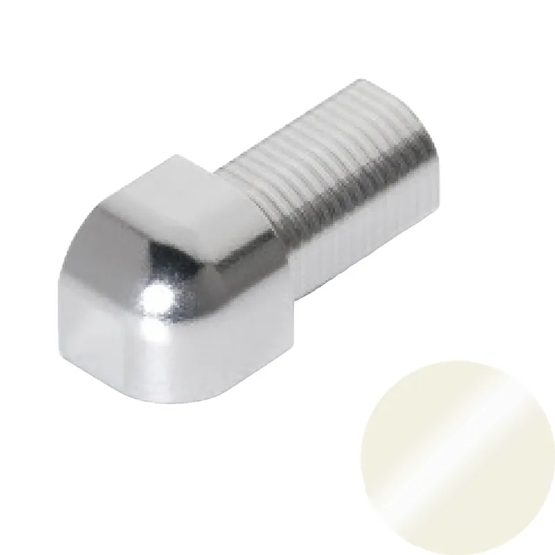 Snelle Levering Profilitec - ROUNDCAPSULE RJC - H 10 mm, Capsula in Alluminio Finitura Verniciato Crema, Linea Rivestimenti, Set da 2 Pz - RJC100A41SET2