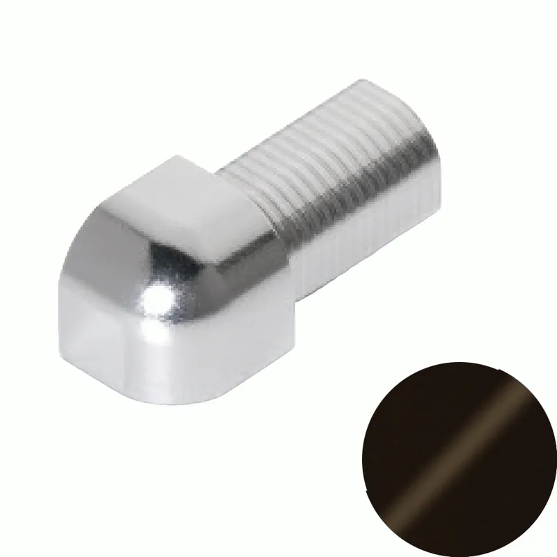 Gecertificeerd Profilitec - ROUNDCAPSULE RJC - H 10 mm, Capsula in Alluminio Finitura Verniciato Testa di Moro Goffrato, Linea Rivestimenti, Set da 2 Pz - RJC100A64SET2