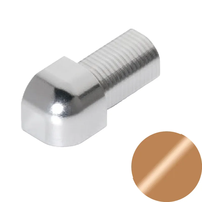 Speciale Aanbieding Profilitec - ROUNDCAPSULE RJC - H 12,5 mm, Capsula in Alluminio Finitura Anodizzato Brillantato Rame, Linea Rivestimenti, Set da 2 Pz - RJC125ARBSET2