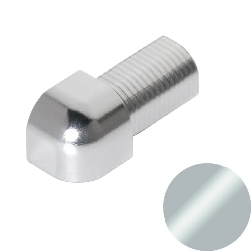 Fabrieksprijs Profilitec - ROUNDCAPSULE RJC - H 8 mm, Capsula in Alluminio Finitura Anodizzato Argento, Linea Rivestimenti, Set da 2 Pz - RJC80ASSET2