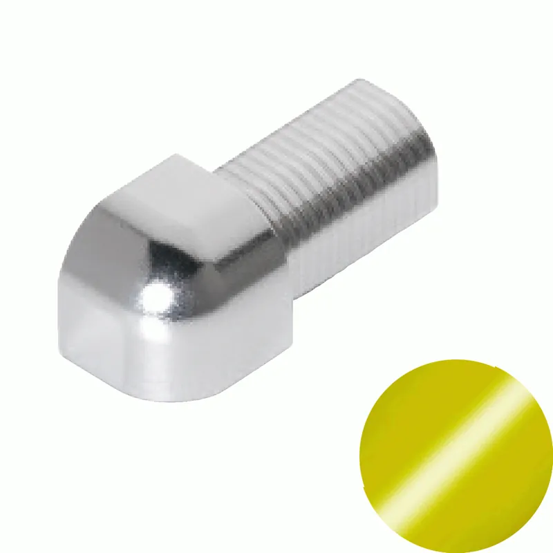 Finale Uitverkoop Profilitec - ROUNDCAPSULE RJC - H 8 mm, Capsula in Alluminio Finitura Anodizzato Brillantato Oro, Linea Rivestimenti, Set da 2 Pz - RJC80AOBSET2