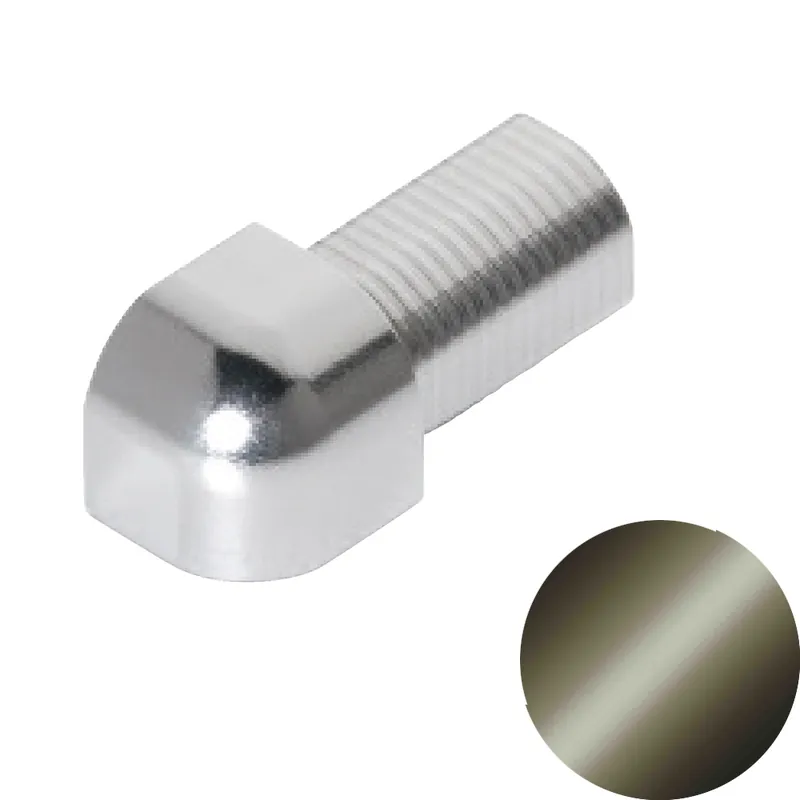 Seizoensaanbieding Profilitec - ROUNDCAPSULE RJC - H 8 mm, Capsula in Alluminio Finitura Anodizzato Brillantato Titanio, Linea Rivestimenti, Set da 2 Pz - RJC80ATBSET2