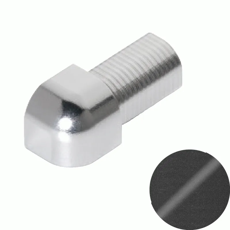 Favoriet Profilitec - ROUNDCAPSULE RJC - H 8 mm, Capsula in Alluminio Finitura Verniciato Micaceo Goffrato, Linea Rivestimenti, Set da 2 Pz - RJC80A50SET2