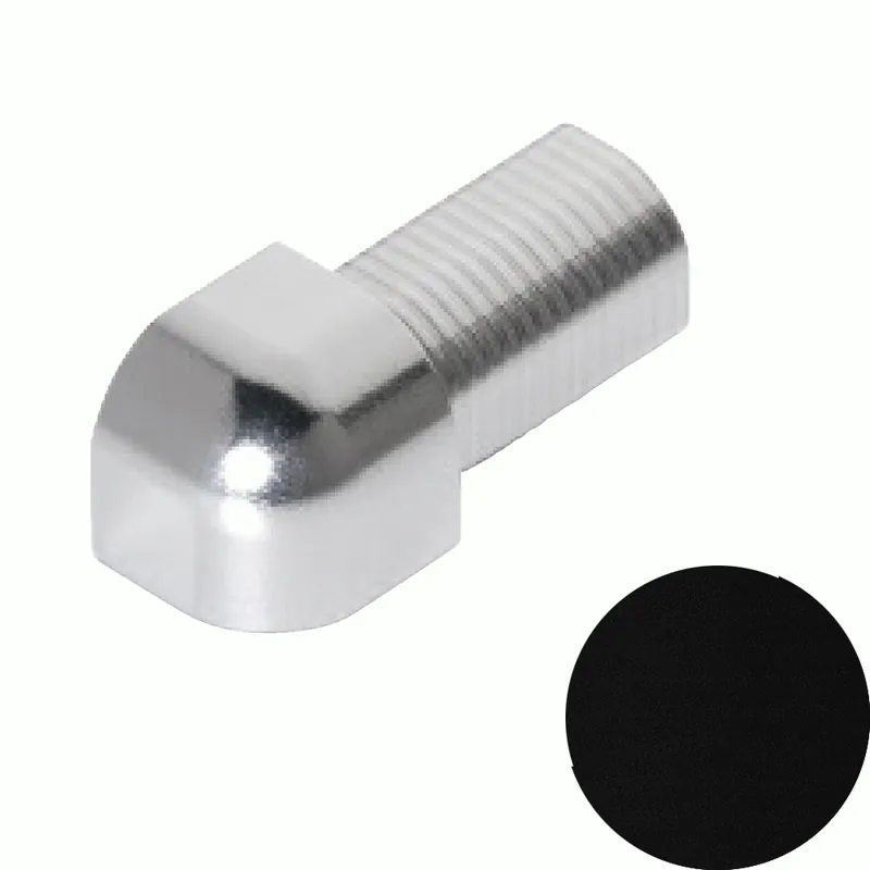 Betrouwbaar Profilitec - ROUNDCAPSULE RJC - H 8 mm, Capsula in Alluminio Finitura Verniciato Nero Opaco Goffrato, Linea Rivestimenti, Set da 2 Pz - RJC80A65SET2