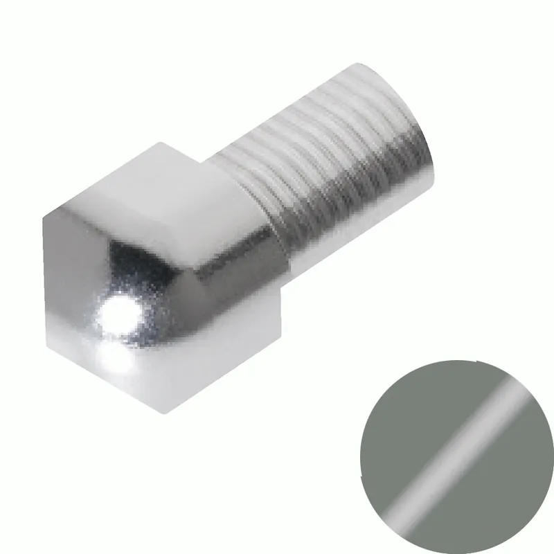 Fabrieksprijs Profilitec - ROUNDCAPSULE RJI - H 10 mm, Capsula in Alluminio Finitura Verniciato Grigio Pastello Goffrato, Linea Rivestimenti, Set da 2 Pz - RJI100A24SET2