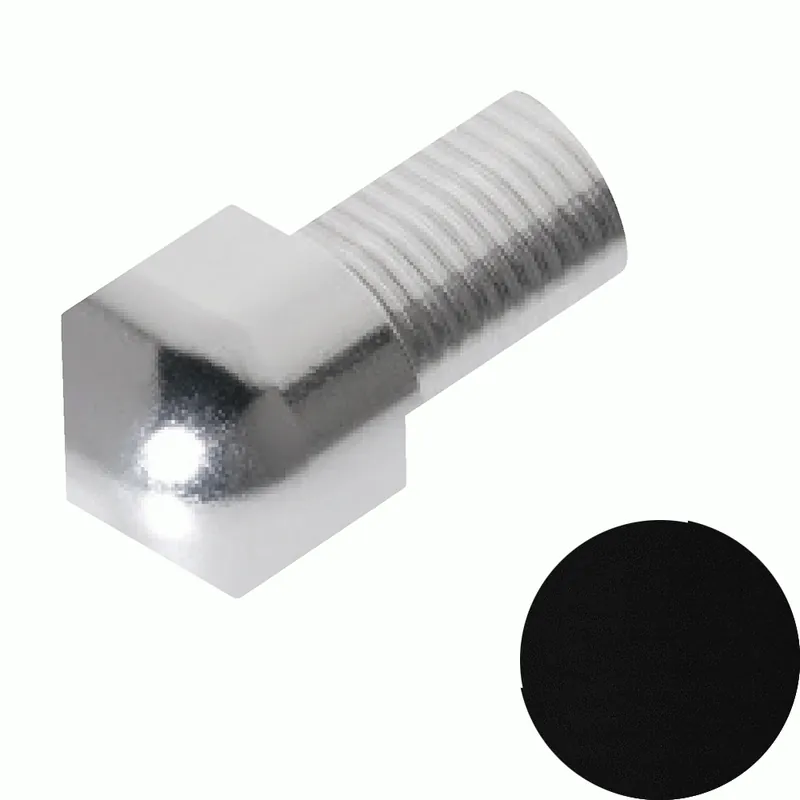 Uitverkoop Profilitec - ROUNDCAPSULE RJI - H 10 mm, Capsula in Alluminio Finitura Verniciato Nero Opaco Goffrato, Linea Rivestimenti, Set da 2 Pz - RJI100A65SET2