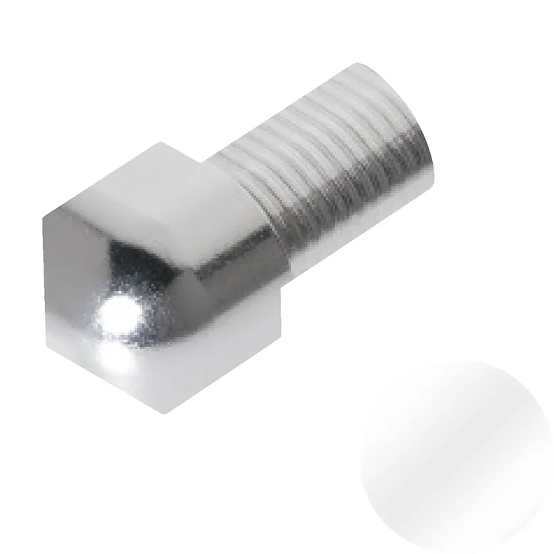 Alleen Vandaag Profilitec - ROUNDCAPSULE RJI - H 11 mm, Capsula in Alluminio Finitura Verniciato Bianco Puro, Linea Rivestimenti, Set da 2 Pz - RJI110A13SET2