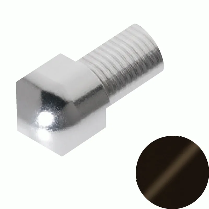 Koopje Profilitec - ROUNDCAPSULE RJI - H 11 mm, Capsula in Alluminio Finitura Verniciato Testa di Moro Goffrato, Linea Rivestimenti, Set da 2 Pz - RJI110A64SET2