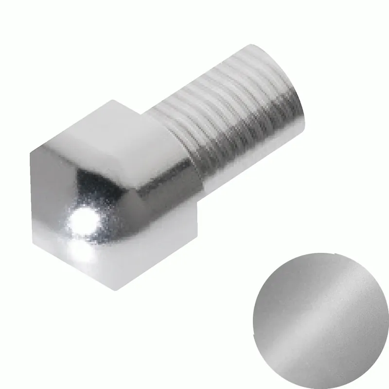 Direct Verzonden Profilitec - ROUNDCAPSULE RJI - H 12,5 mm, Capsula in Alluminio Finitura Simil Acciaio, Linea Gradini-Rivestimenti, Set da 2 Pz - RJI125AISET2