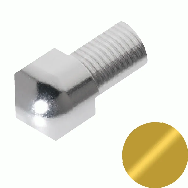Shop Nu Profilitec - ROUNDCAPSULE RJI - H 8 mm, Capsula in Alluminio Finitura Anodizzato Oro, Linea Rivestimenti, Set da 2 Pz - RJI80AOSET2