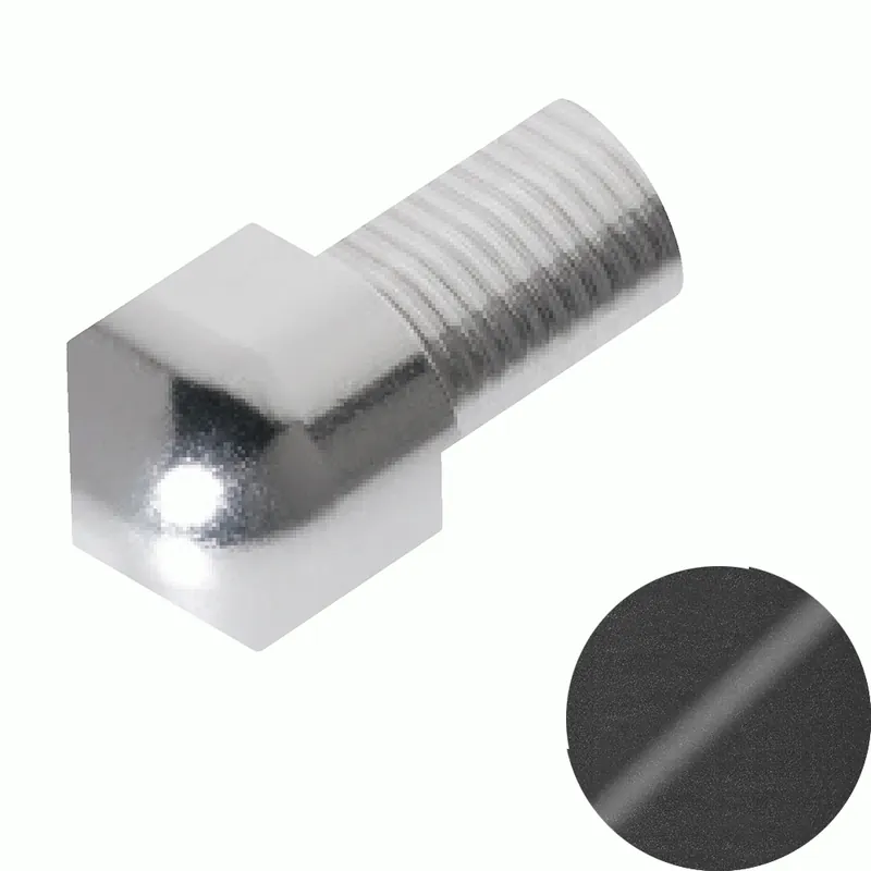 Superprijs Profilitec - ROUNDCAPSULE RJI - H 8 mm, Capsula in Alluminio Finitura Verniciato Micaceo Goffrato, Linea Rivestimenti, Set da 2 Pz - RJI80A50SET2