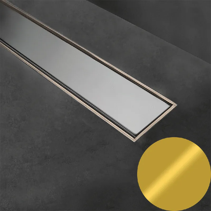 Aanbieding Profilitec - SHOWERTEC STL - L 1000 mm, Cornice in Alluminio Finitura Anodizzato Oro, Linea Drenaggio - STL-F1000AO