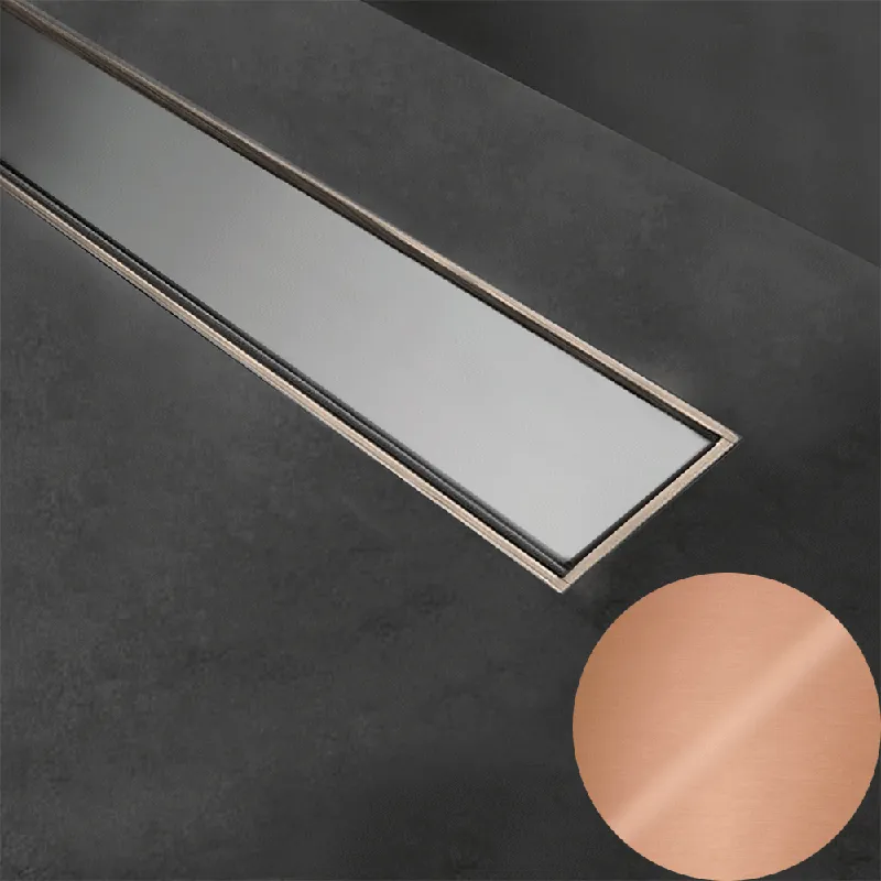 Weekendaanbieding Profilitec - SHOWERTEC STL - L 700 mm, Cornice in Alluminio Finitura Anodizzato Brillantato Oro Rosa, Linea Drenaggio - STL-F700AORB