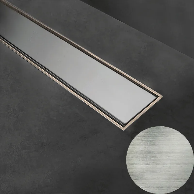 Aanbieding Profilitec - SHOWERTEC STL - L 800 mm, Cornice in Alluminio Finitura Anodizzato Brillantato Spazzolato Argento, Linea Drenaggio - STL-F800ASSB
