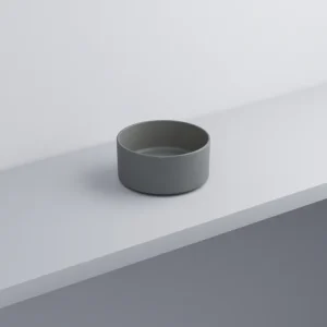 Actieprijs Ceramica Cielo - Shui Comfort - Lavabo da Appoggio Ovale in Ceramica, Misura 25X25 cm, Altezza 11,5 cm, Color Cemento - MILATCEMENTO