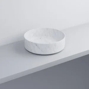 Actieprijs Ceramica Cielo - Shui Comfort - Lavabo da Appoggio Ovale in Ceramica, Misura 40X40 cm, Altezza 12,5 cm, Color Carrara Statuario - SHCOLAT40-CARRARA_STATUARIO