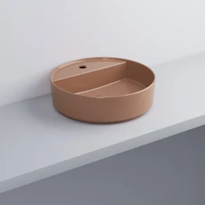 Aanbieding Ceramica Cielo - Shui Comfort - Lavabo da Appoggio Tondo Monoforo in Ceramica, Misura 45X45 cm, Altezza 13 cm, Color Ninfea - SHCOLATFNINFEA