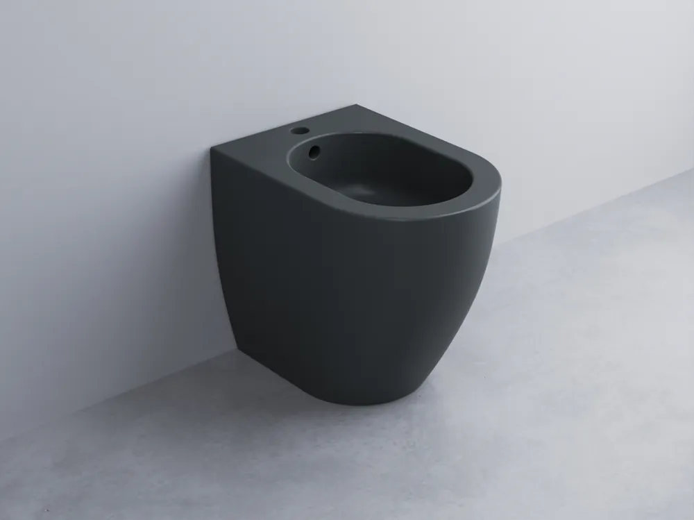 Aanbieding Ceramica Cielo - Smile - Bidet Monoforo a Terra in Ceramica, Misura 35X48 cm, Altezza 42 cm, Color Basalto - SMBIDRBASALTO
