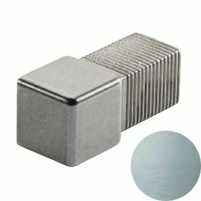 Profilitec - SQUARECAPSULE SJC - H 10 mm, Capsula in Alluminio Finitura Anodizzato Brillantato Spazzolato Argento, Linea Rivestimenti, Set da 2 Pz - SJC100ASSBSET2 Op = Op