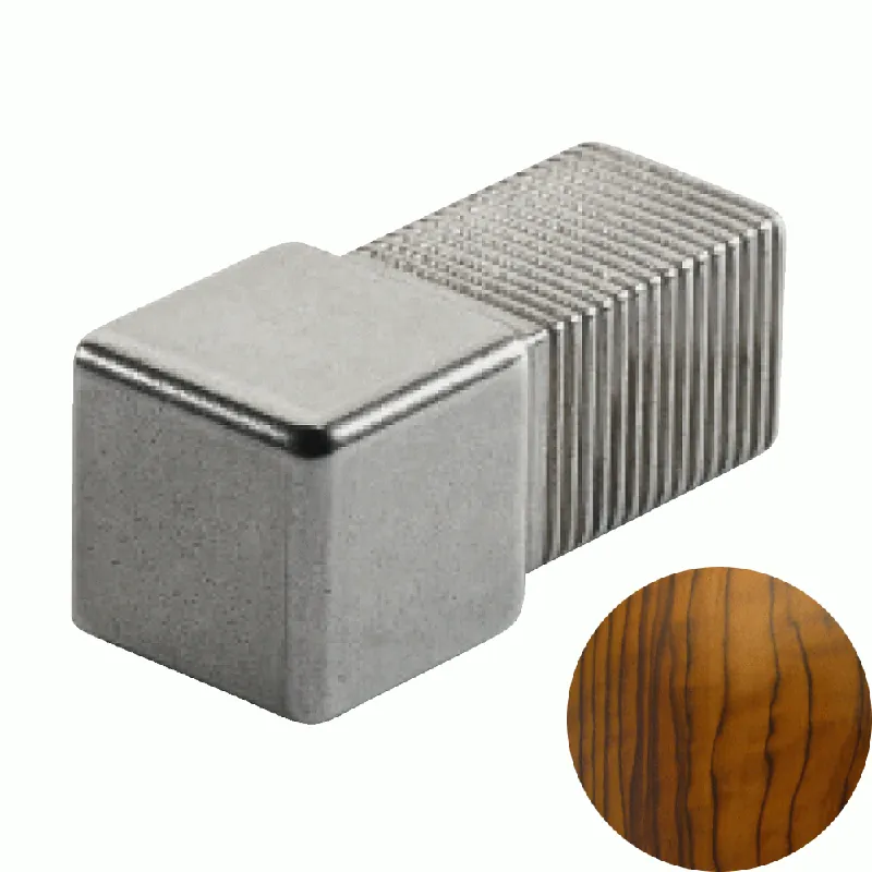 Uitverkoop Profilitec - SQUARECAPSULE SJC - H 10 mm, Capsula in Alluminio Finitura Effetto Legno Teak, Linea Rivestimenti, Set da 2 Pz - SJC100ATTKSET2