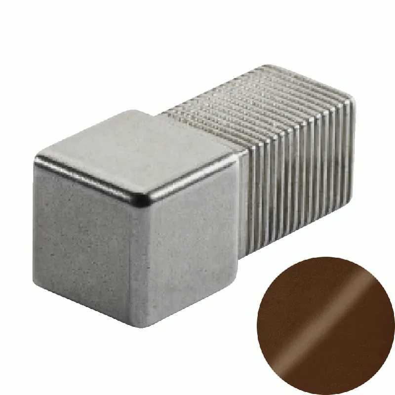 Express Levering Profilitec - SQUARECAPSULE SJC - H 11 mm, Capsula in Alluminio Finitura Verniciato Corten Goffrato, Linea Rivestimenti, Set da 2 Pz - SJC110A60SET2