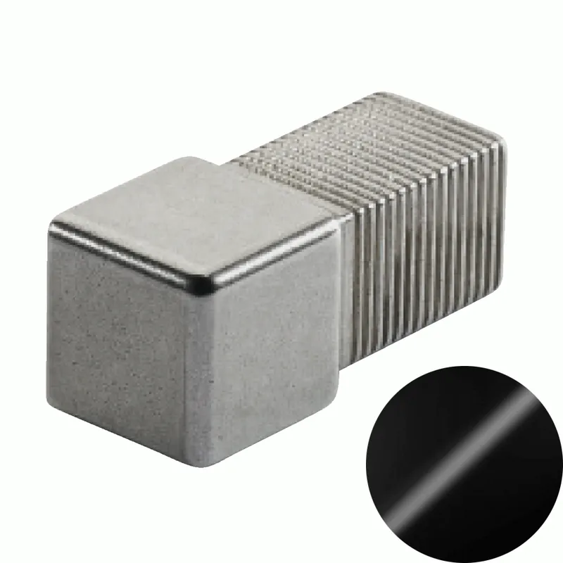 Superprijs Profilitec - SQUARECAPSULE SJC - H 12,5 mm, Capsula in Alluminio Finitura Verniciato Nero, Linea Rivestimenti, Set da 2 Pz - SJC125A54SET2