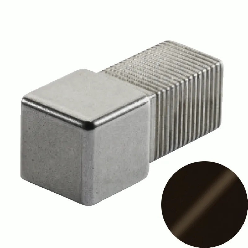 Express Levering Profilitec - SQUARECAPSULE SJC - H 12,5 mm, Capsula in Alluminio Finitura Verniciato Testa di Moro Goffrato, Linea Rivestimenti, Set da 2 Pz - SJC125A64SET2