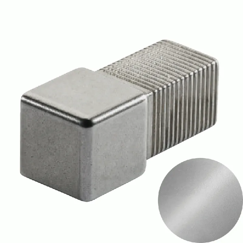 Snelle Levering Profilitec - SQUARECAPSULE SJC - H 8 mm, Capsula in Acciaio Finitura Inox Sabbiato AISI 304, Linea Pavimenti-Gradini-Rivestimenti, Set da 2 Pz - SJC80IXSET2
