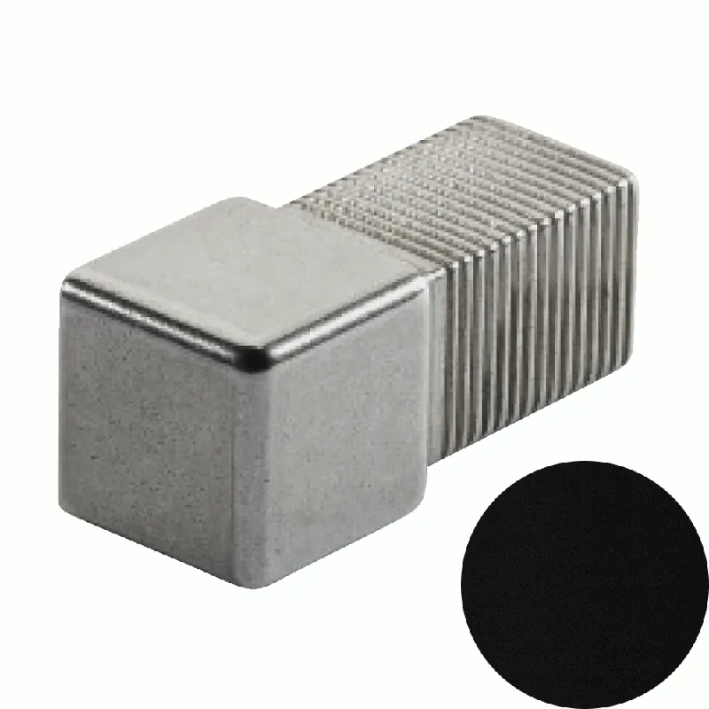 Seizoensaanbieding Profilitec - SQUARECAPSULE SJC - H 8 mm, Capsula in Alluminio Finitura Verniciato Nero Opaco Goffrato, Linea Rivestimenti, Set da 2 Pz - SJC80A65SET2