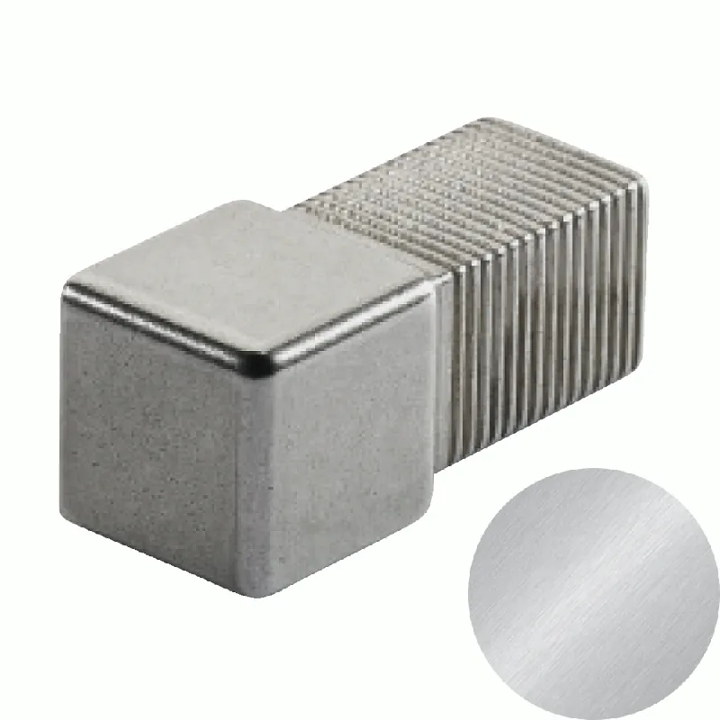 Profilitec - SQUARECAPSULE SJC - H 9 mm in Acciaio Finitura Inox Spazzolato AISI 304, Linea Pavimenti-Gradini-Rivestimenti, Set da 2 Pz - SJC90ISSET2 Bestseller