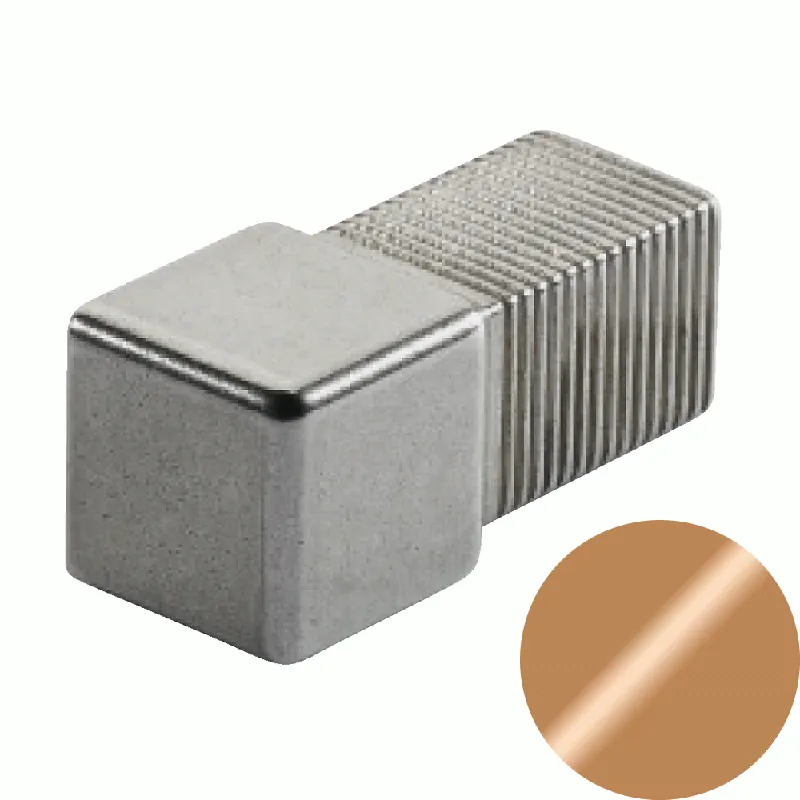 Tijdelijk Beschikbaar Profilitec - SQUARECAPSULE SJC - H 9 mm in Alluminio Finitura Anodizzato Brillantato Rame, Linea Rivestimenti, Set da 2 Pz - SJC90ARBSET2