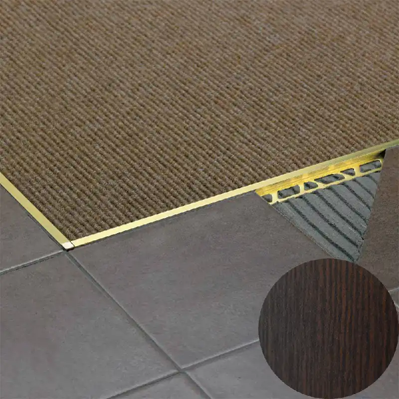 Profilitec - SQUAREJOLLY SJ - H 10 mm, L 2700 mm in Alluminio Finitura Effetto Legno Wengé, Linea Rivestimenti - SJ100ATWE270 Seizoensaanbieding